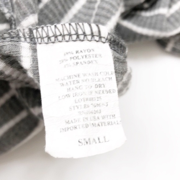 Olivia Rae gray/white striped high slit tunic open cardigan - Picture 5 of 6